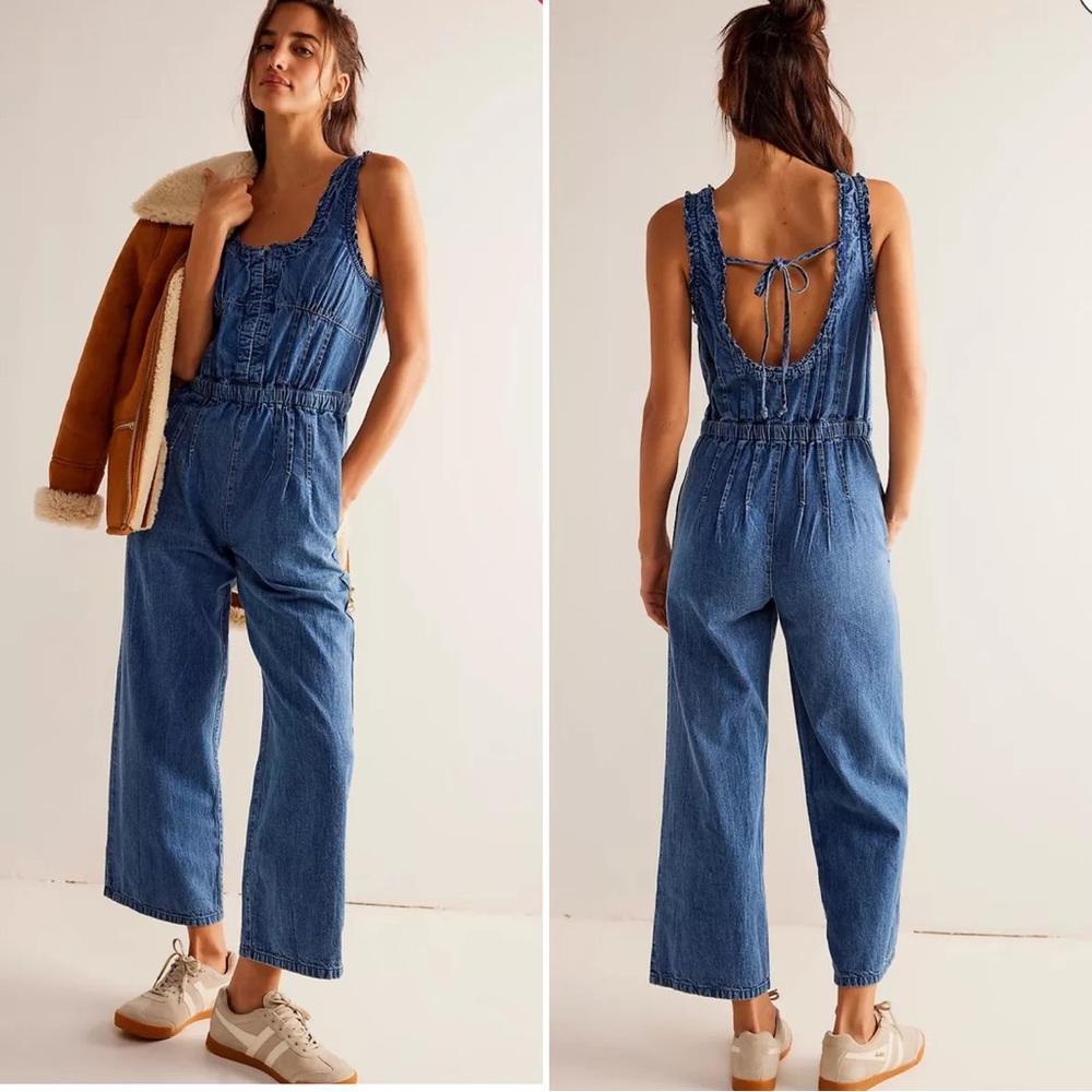 We The Free Blue Denim Women's Jean Overalls